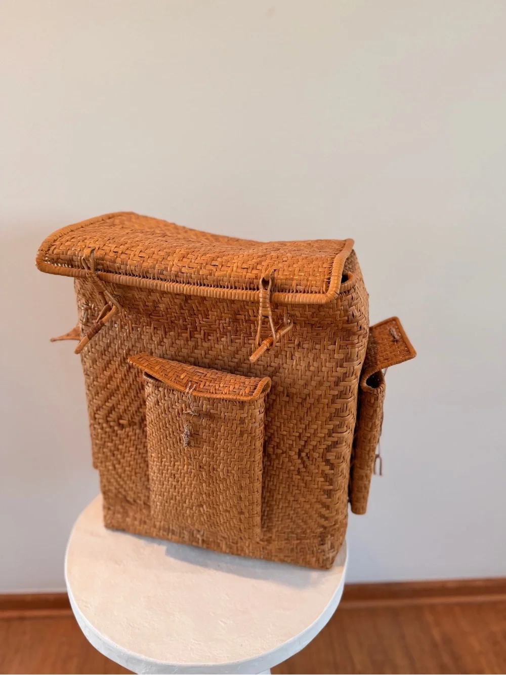 VINTAGE PASIKING HANDCRAFTED WOVEN RATTAN/BAMBOO BACKPACK PRIMITIVE